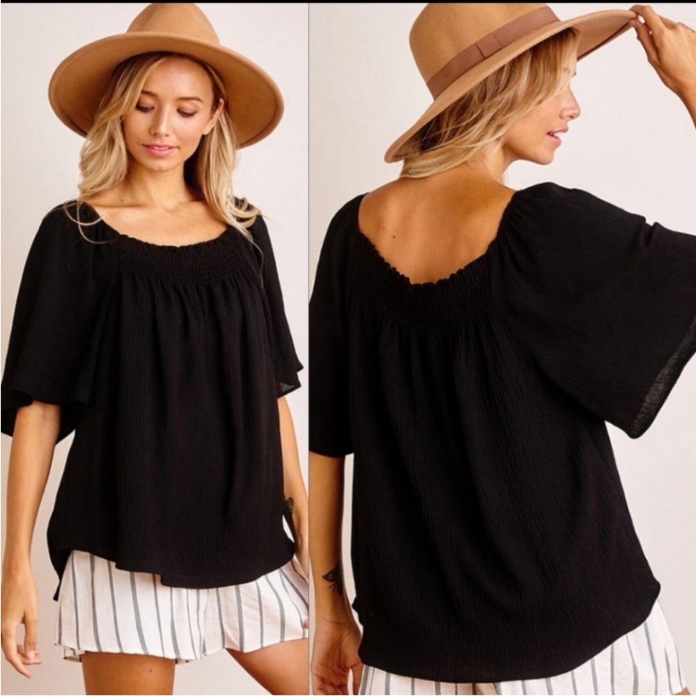 SMOCK NECK TOP SIZE MED NWT